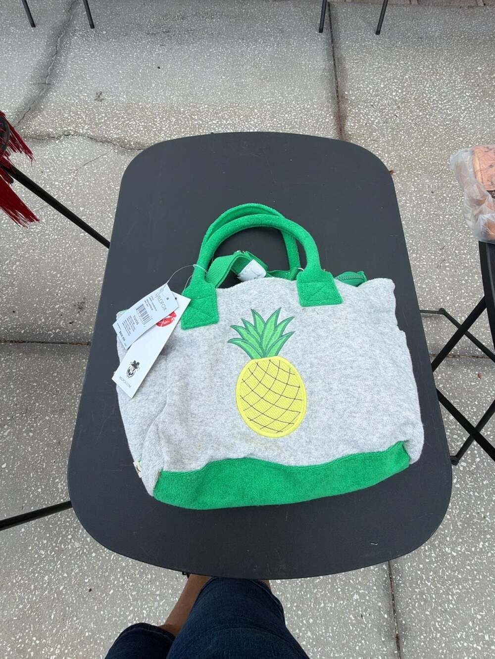 Wildfox Pineapple Terry Cloth Mini Crossbody Tote Bag